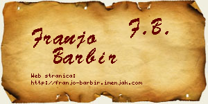 Franjo Barbir vizit kartica